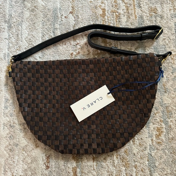Clare V. Grande Fanny Pack in Black/ Chocolate NWT - Picture 2 of 7